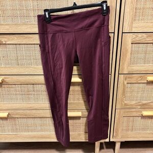 Lululemon Athletica Maroon Cropped Leggings